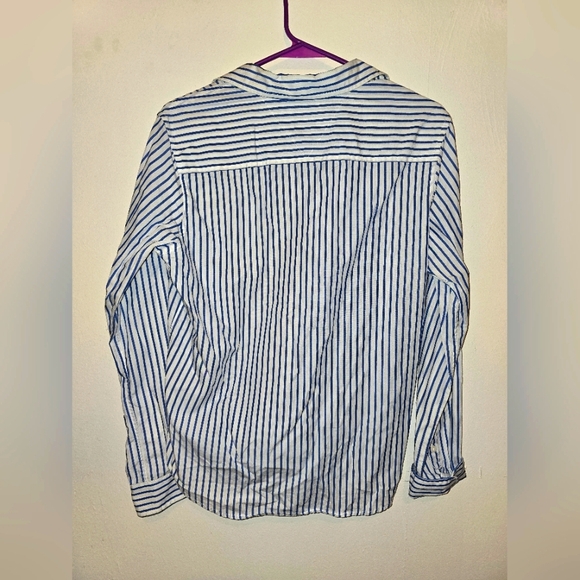 Vintage Tommy Hilfiger Blue and White Casual Button Down Shirt Size 10 - Picture 7 of 10